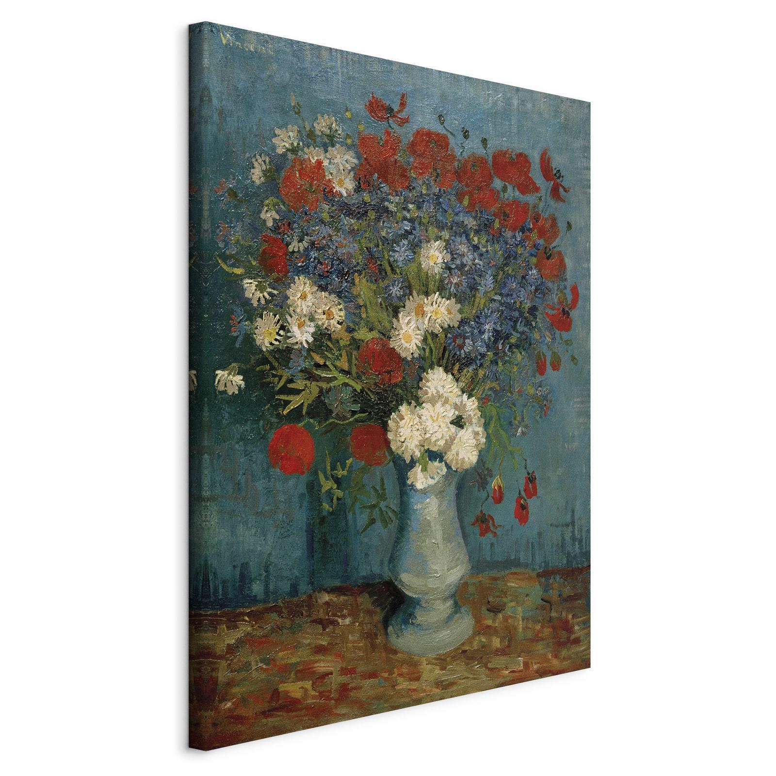 Tableau - Vase With Cornflowers and Poppies