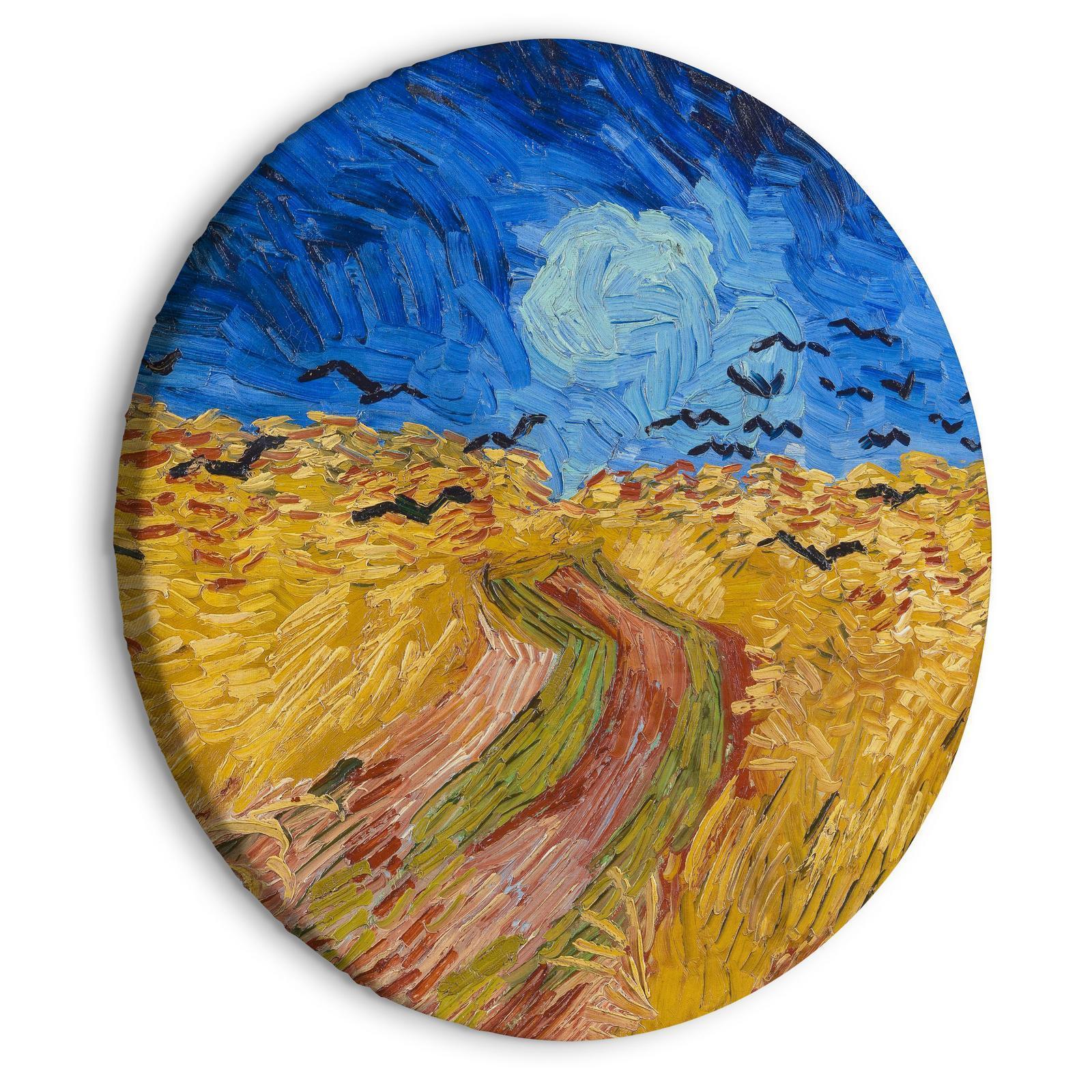 Tableau rond - Wheat Field With Crows, Vincent Van Gogh - Summer Countryside Landscape