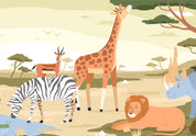 Papier peint - Animals From Jungle Vector Illustration