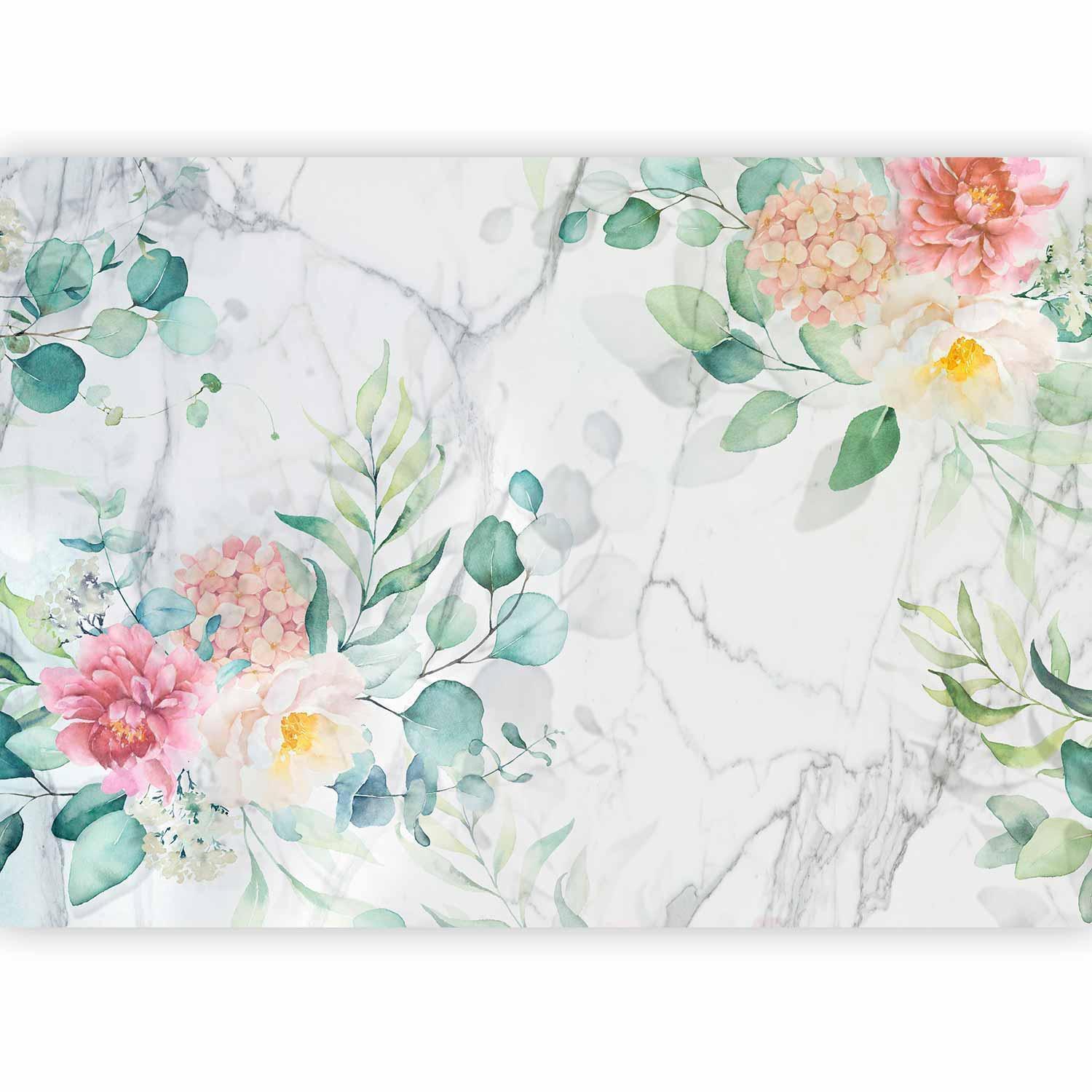 Papier peint - Flowery Marble