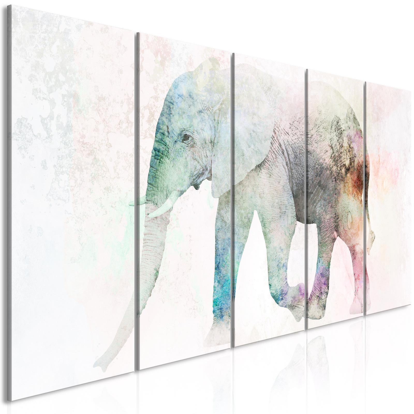 Tableau - Painted Elephant (5 Parts) Narrow