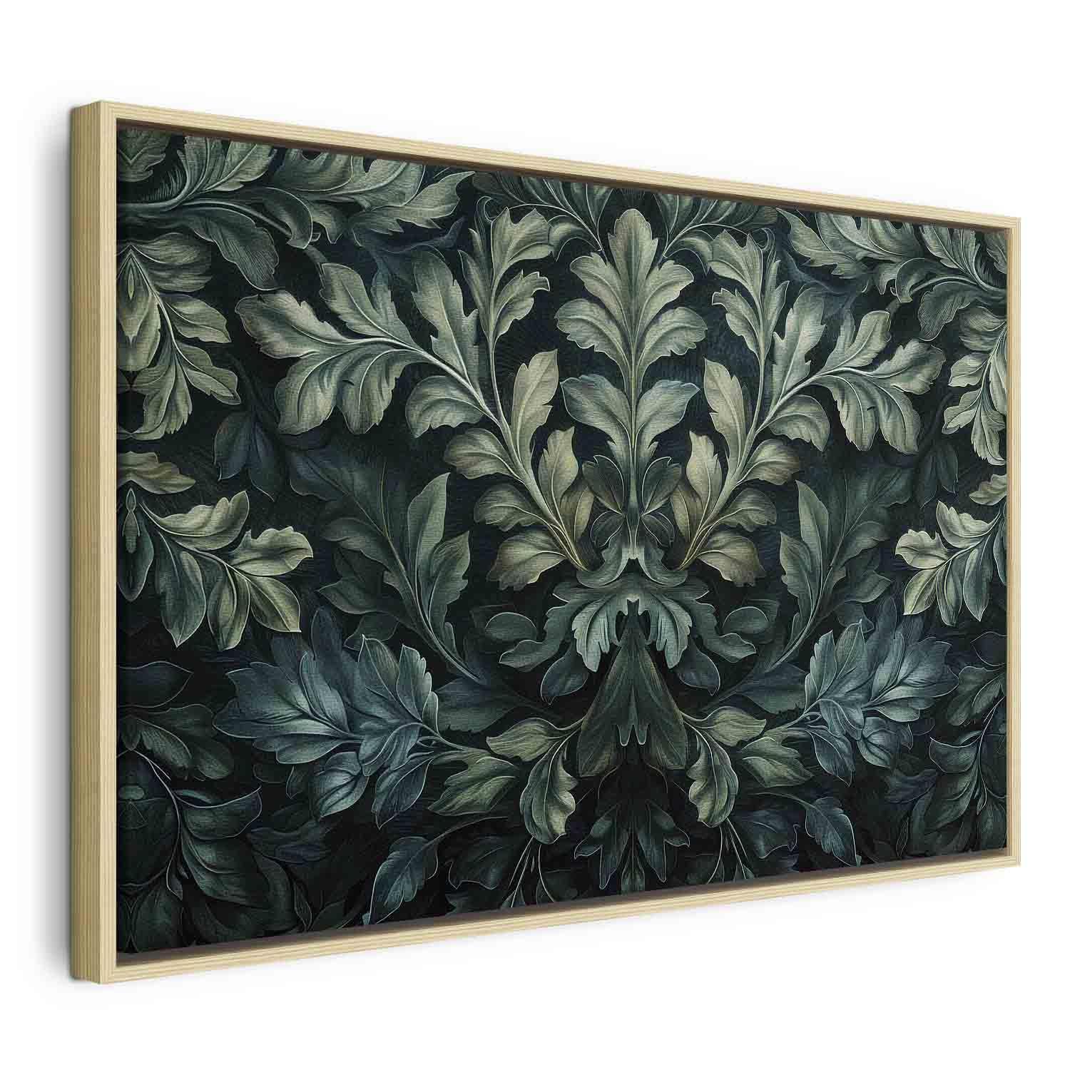 Tableau - Dark Green Victorian Leaves: Botanical Carved Composition