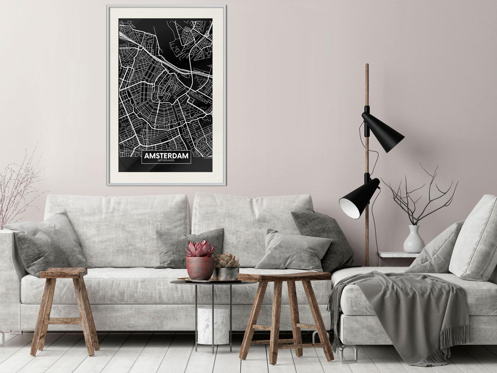 Poster Amsterdam - Carte de la ville