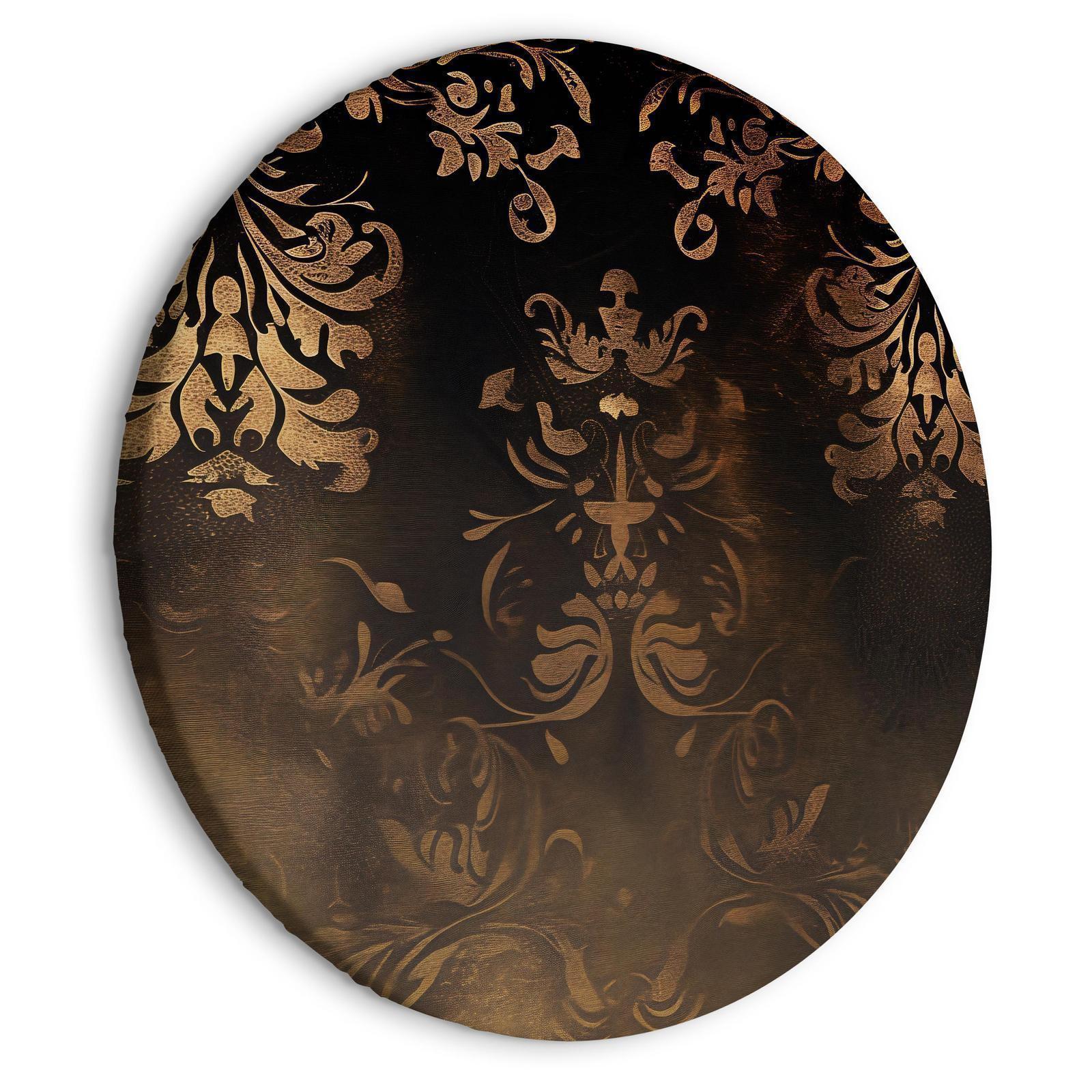 Tableau rond - Baroque Ornaments in Patinated Gold and Browns: Retro Motif