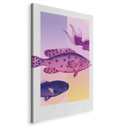 Tableau - Fish in Pastels - Stylized Fish Against Gradient Shapes