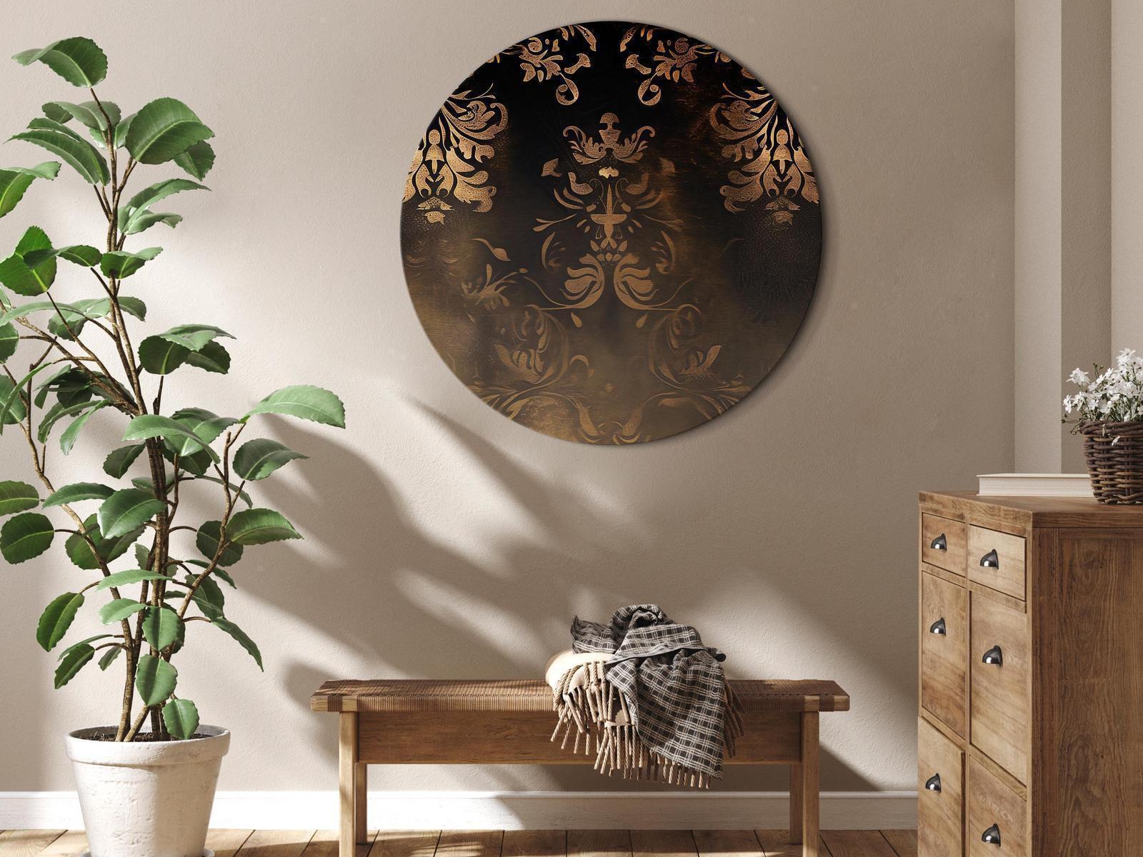 Tableau rond - Baroque Ornaments in Patinated Gold and Browns: Retro Motif