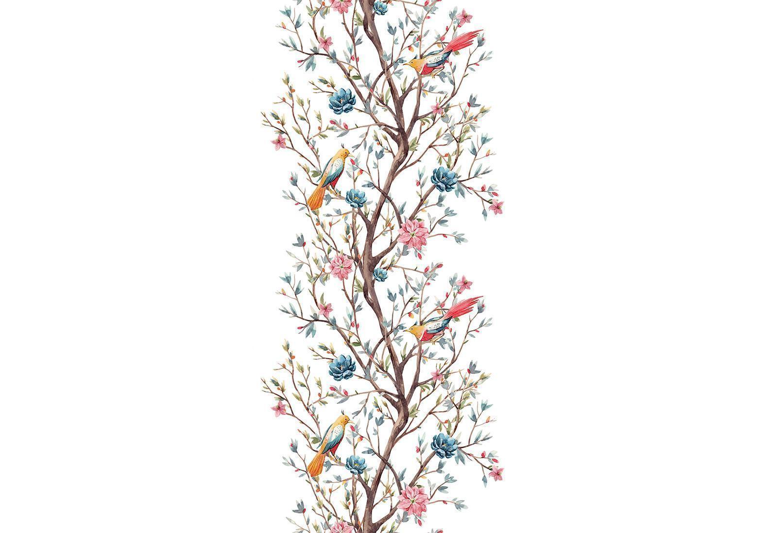 Tapisserie murale - Birds on a Flowering Twig