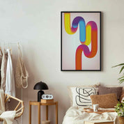 Tableau - Colorful Turns - Dynamic Composition in Shades of Yellow Pink and Blue