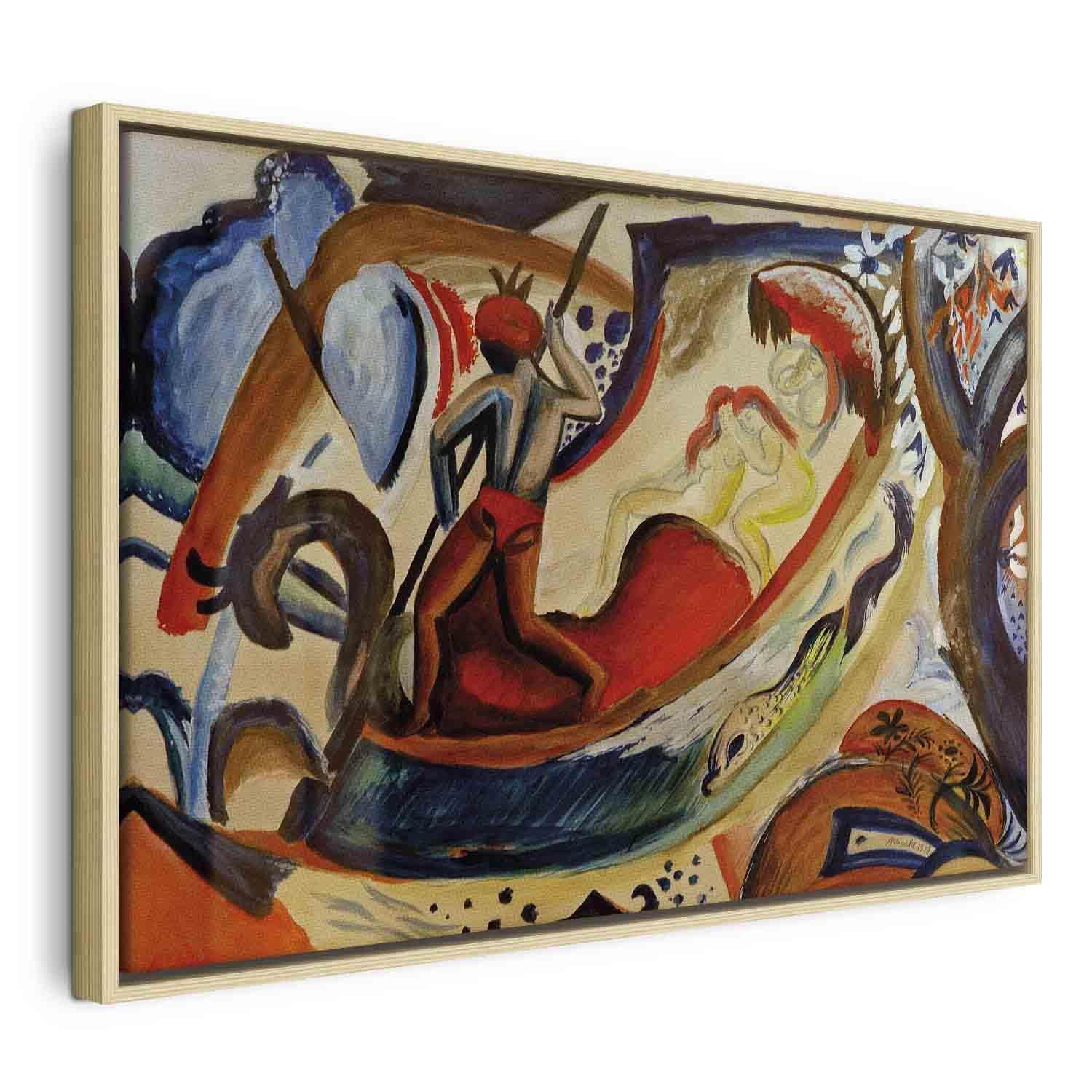 Tableau - Nackte Mädchen in der Barke (August Macke)