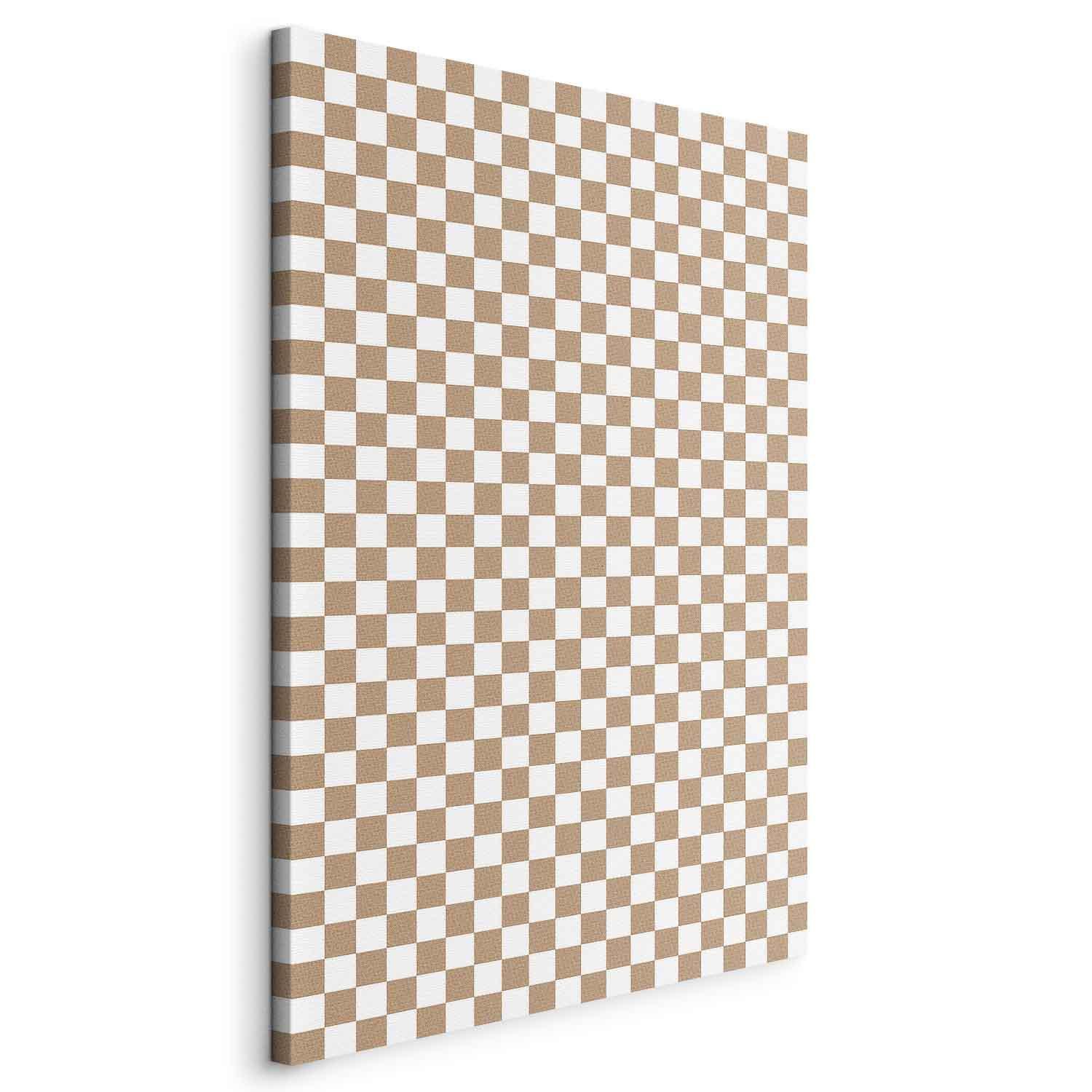 Tableau - Checkerboard Pattern - Brown-White Grid with a Subtle Noise