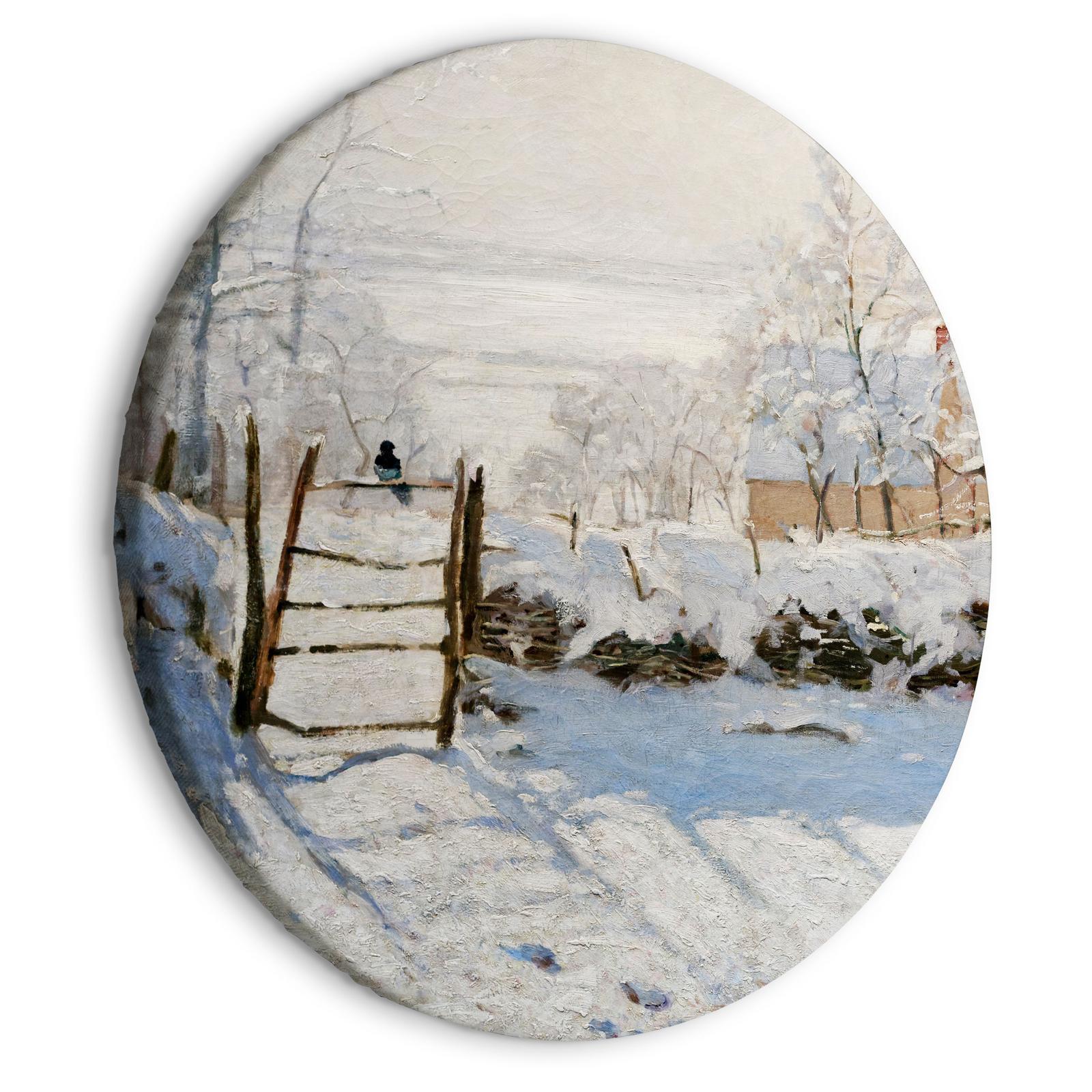 Tableau rond - Claude Monet’s Magpie - Normandy’s Painted Winter Landscape