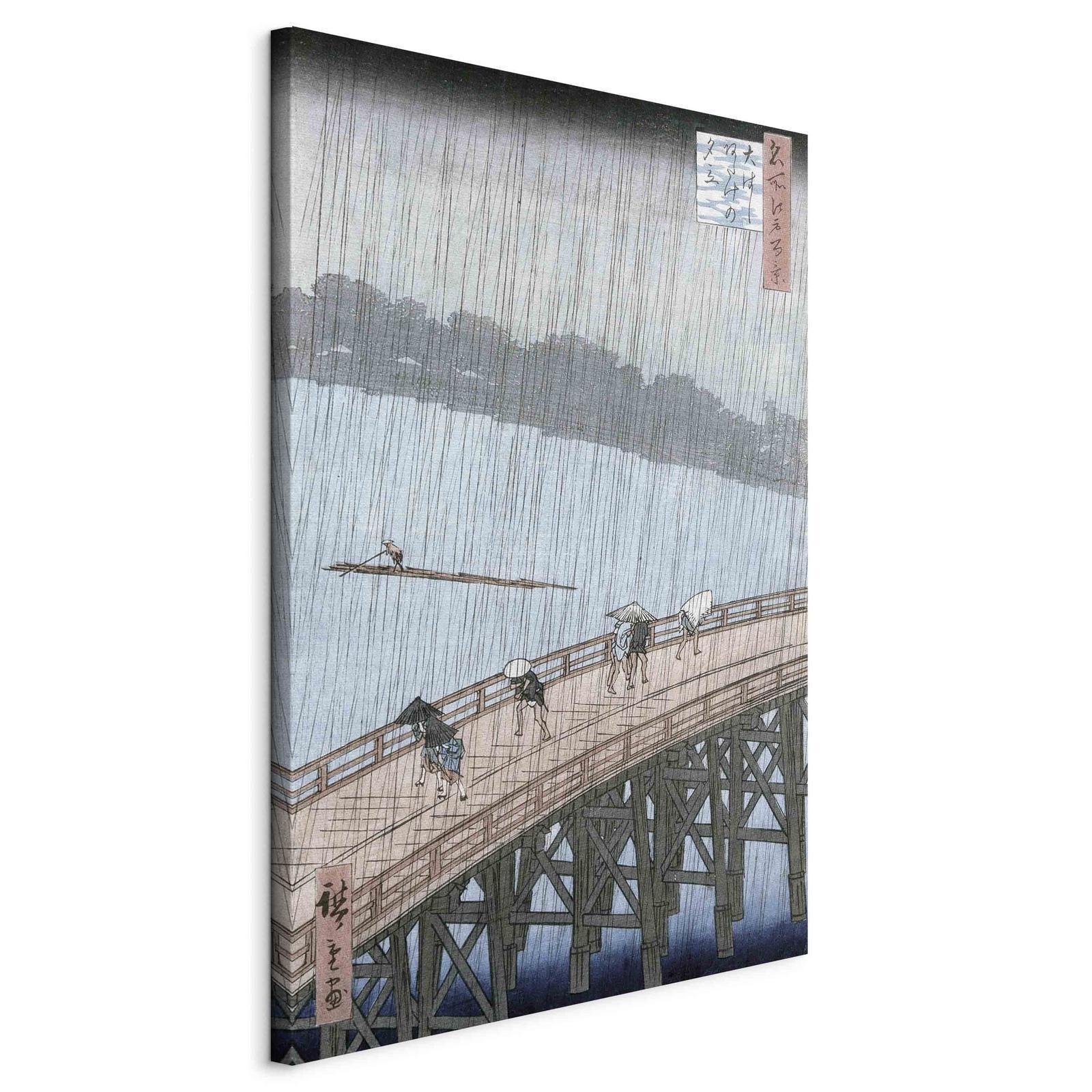 Tableau - Sudden Shower over Shin-Ohashi Bridge and Atake (Ohashi Atake no Yudachi) from the series 'Meisho Edo Hyakkei' (One Hundred Famous Views of Edo) (Utagawa Hiroshige)