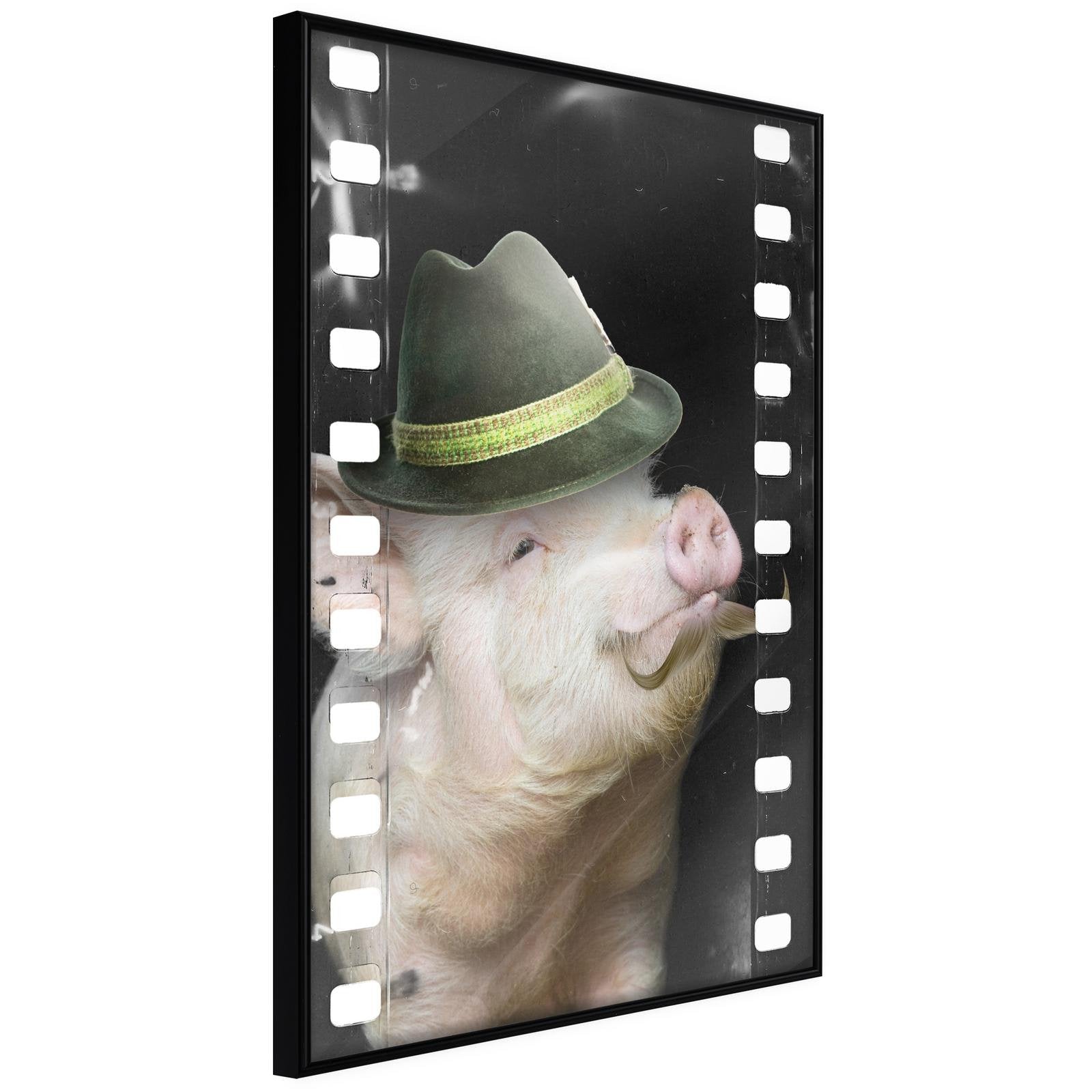 Poster cochon avec un chapeau