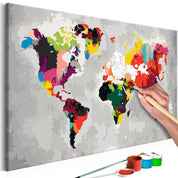 Peinture par numéros - World Map (Bright Colours)