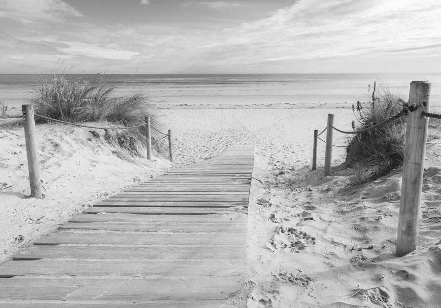 Papier peint - On the beach - black and white