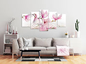 Tableau - Magnolias over Water (5 Parts) Wide Pink