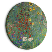 Tableau rond - Country Garden With Sunflowers, Gustav Klimt - Multi-Colored Flowers