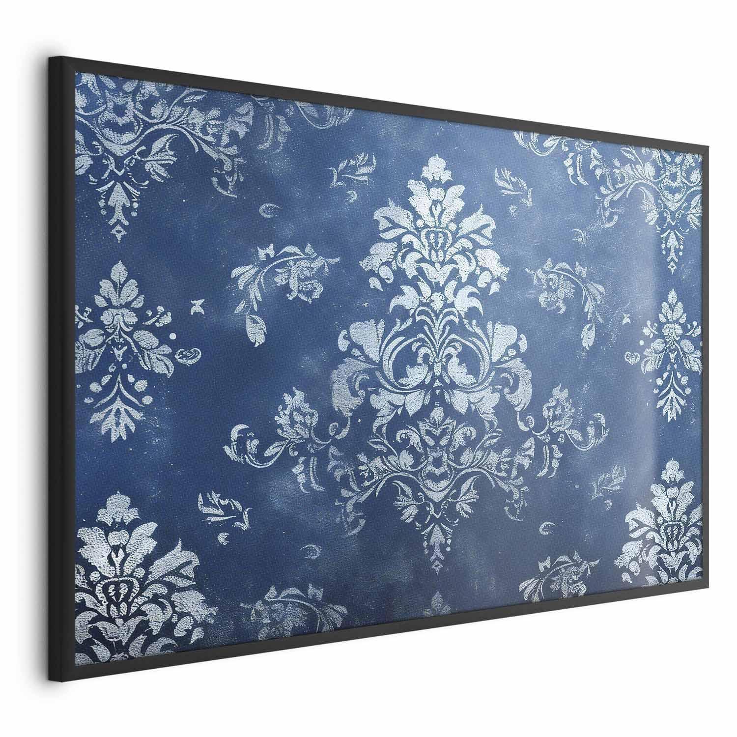 Poster - Retro Ornament in Worn Blues