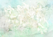 Papier peint - Blossoming among pastels - abstract with floral motif and patterns