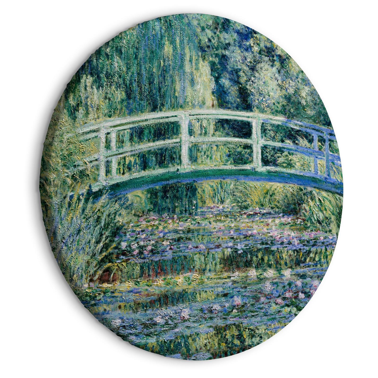 Tableau rond - Bridge at Giverny Claude Monet - Spring Landscape of a Forest With a River