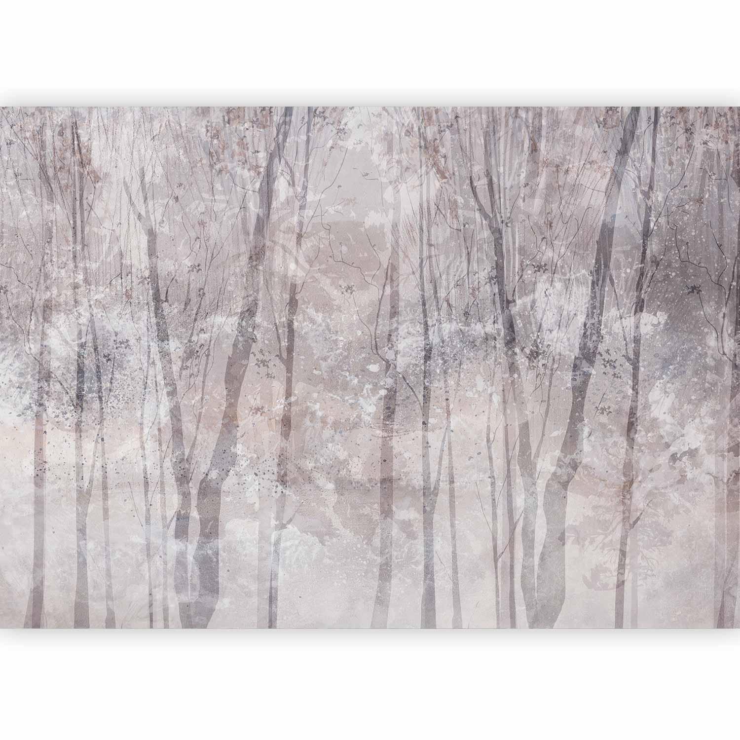 Papier peint - Eternal forest - landscape with winter landscape in cool colours