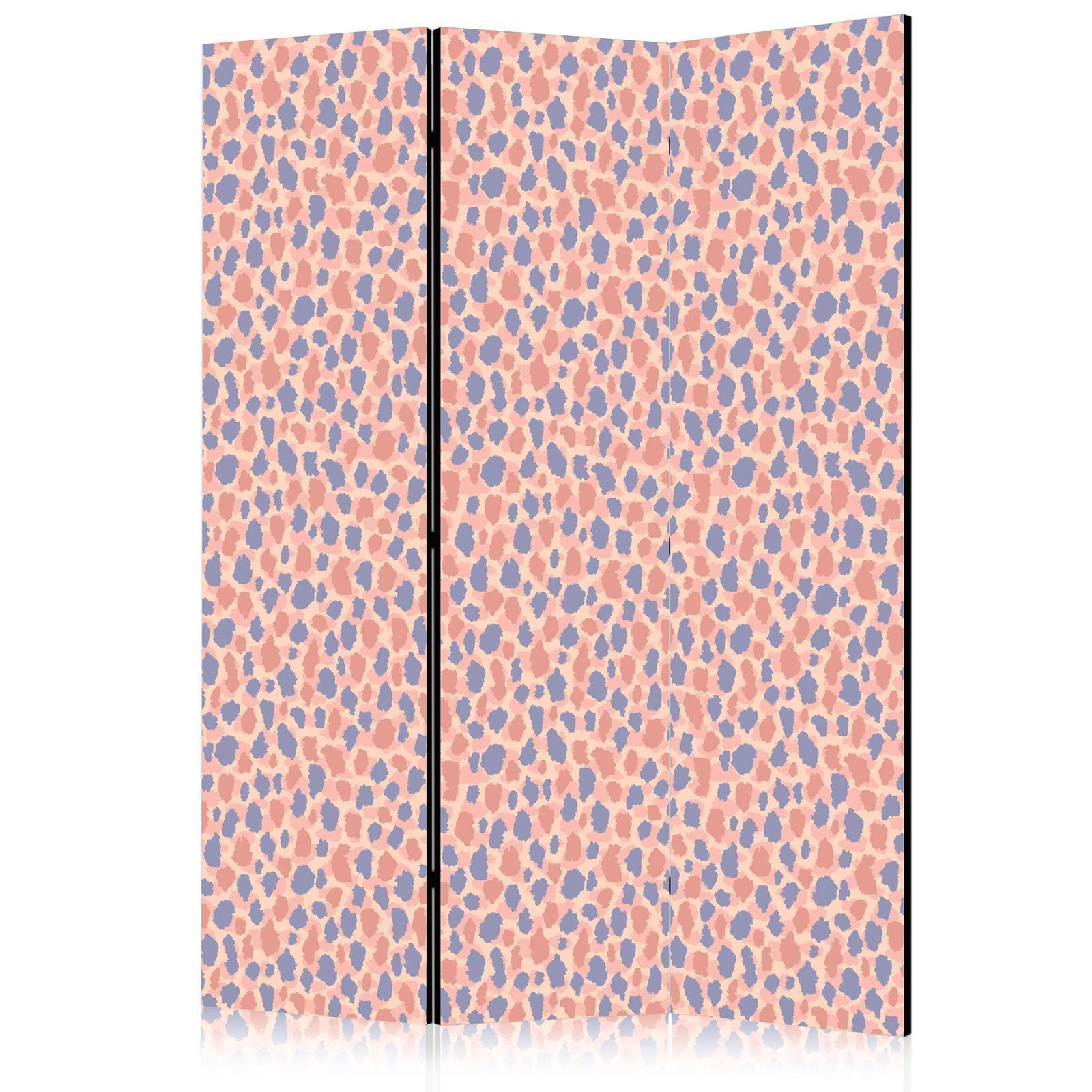 Paravent - Giraffe Pattern - Colorful Animal Pattern in Blue-Pink Spots