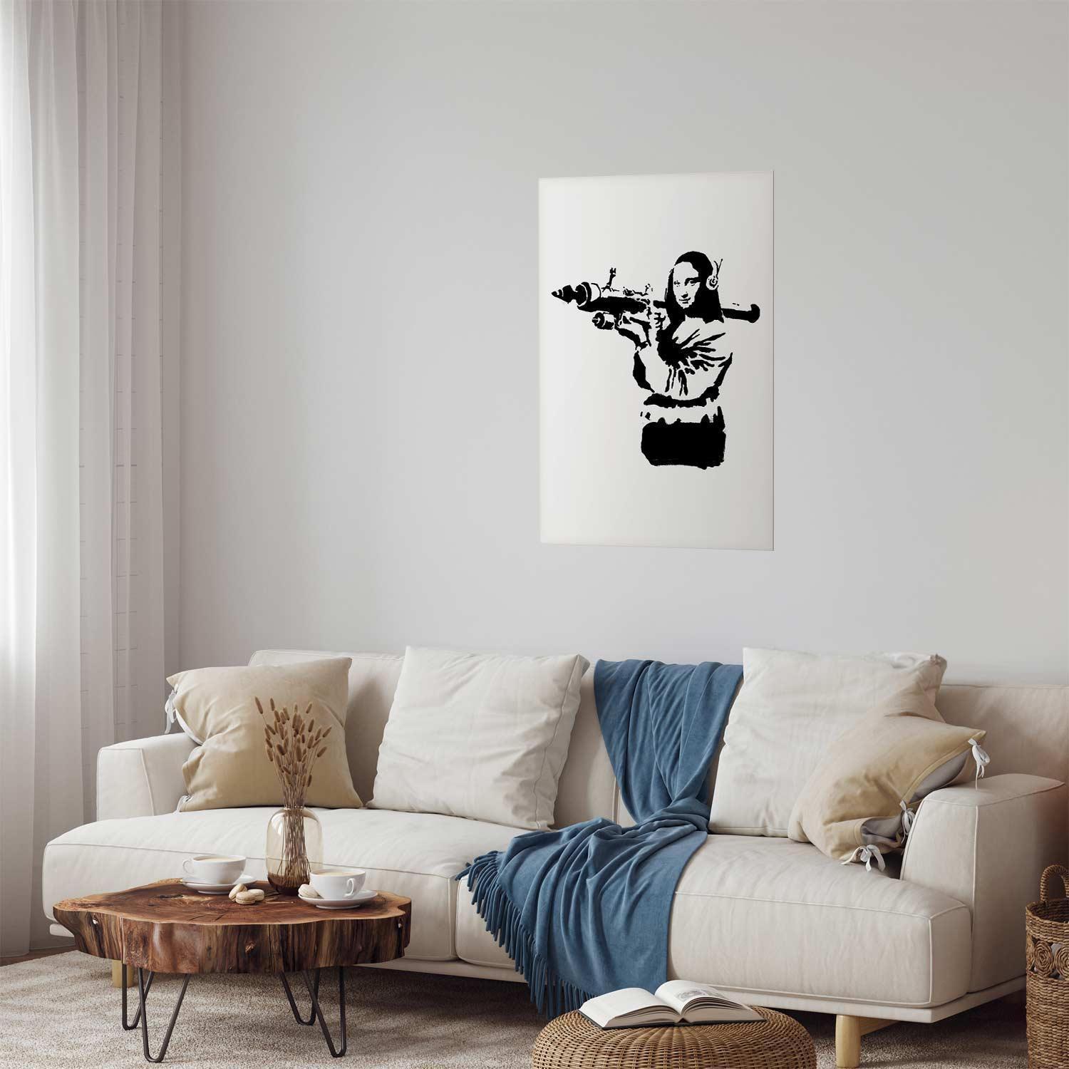 Poster - Banksy Mona Lisa with Rocket Launcher