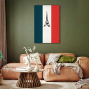 Tableau - French Flag With Graphic Eiffel Tower