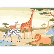 Papier peint - Animals From Jungle Vector Illustration