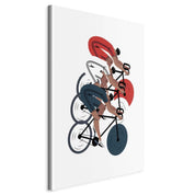 Tableau - Cycling Race Competitors on a Light Background - Illustration