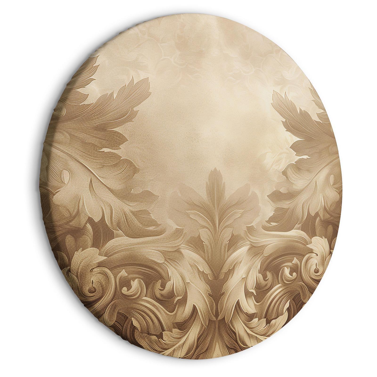 Tableau rond - Carved Baroque Ornaments Rich Composition in Sepia Colors