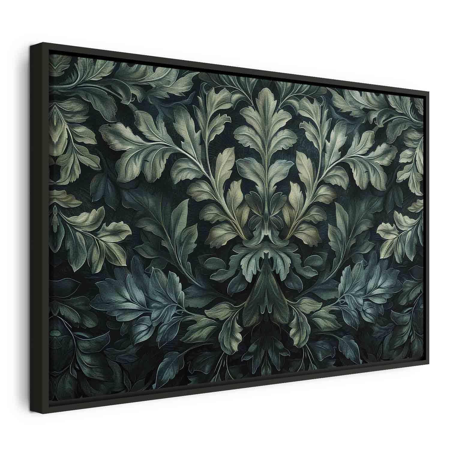 Tableau - Dark Green Victorian Leaves: Botanical Carved Composition