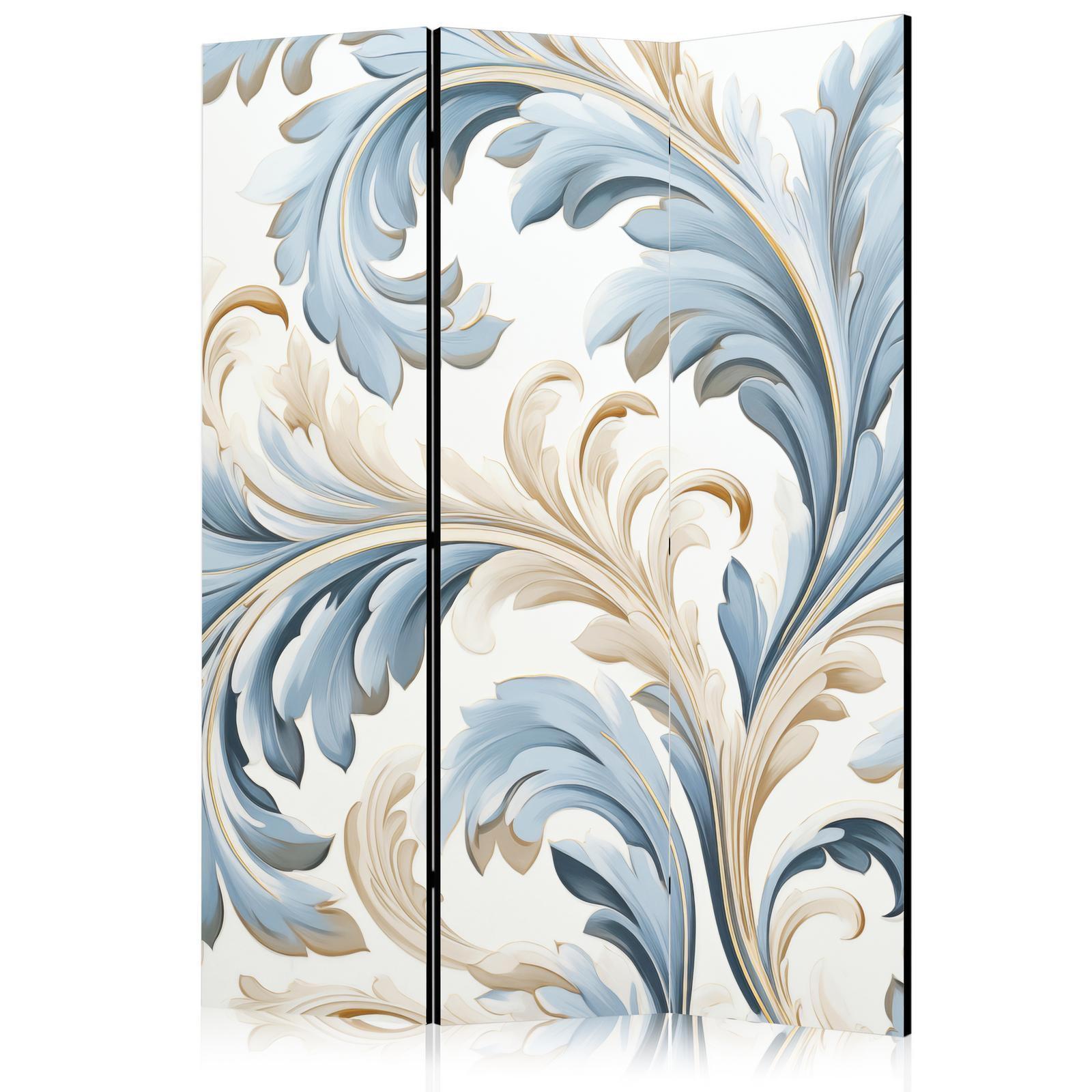 Paravent - Baroque Ornaments in Light Creamy Blue Colors