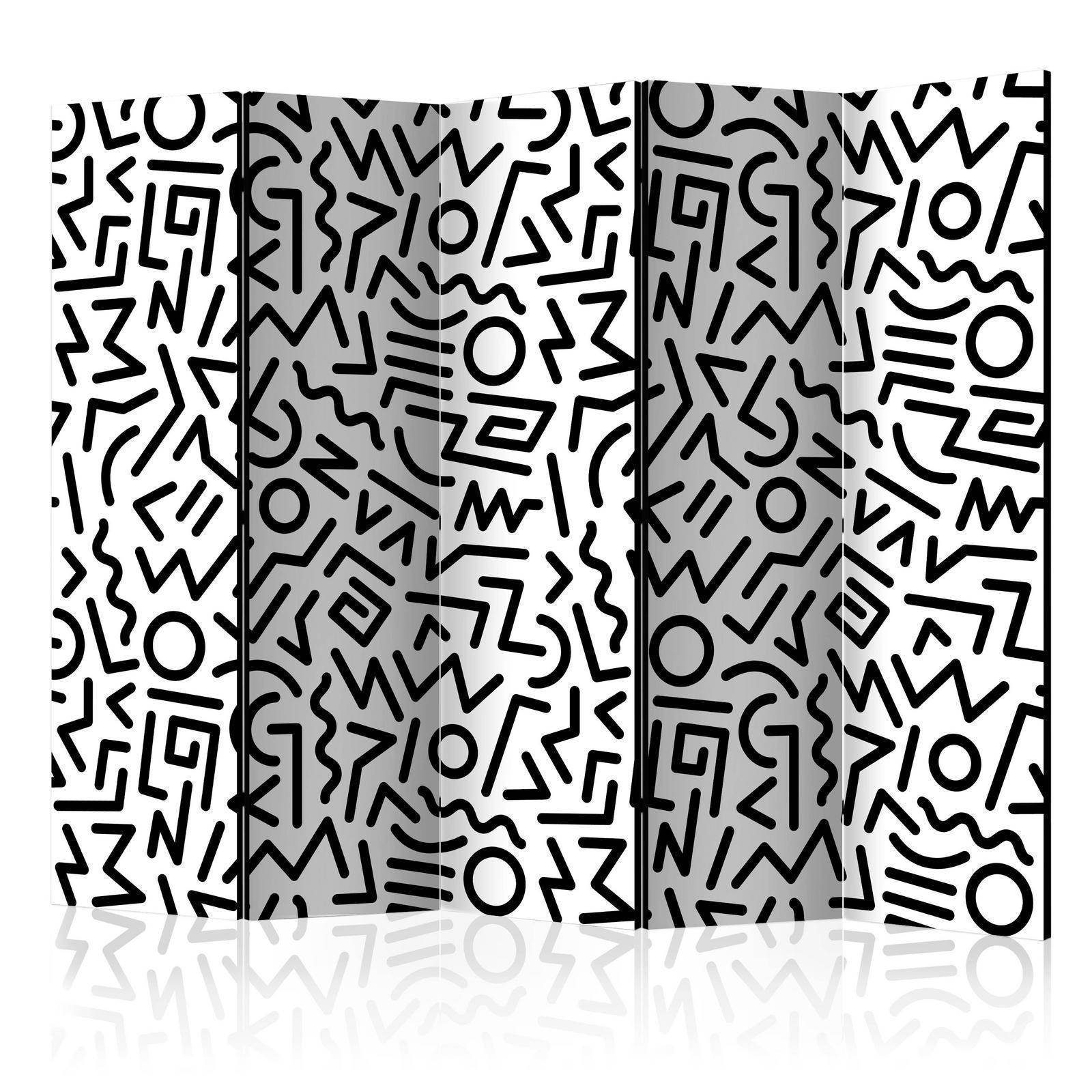 Paravent - Black and White Maze II